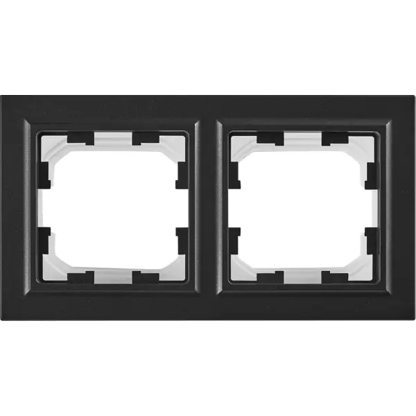 Рамка для розеток и выключателей IEK Brite 2 поста IP44 цвет черный рамка на 2 поста efapel 50921 tpm
