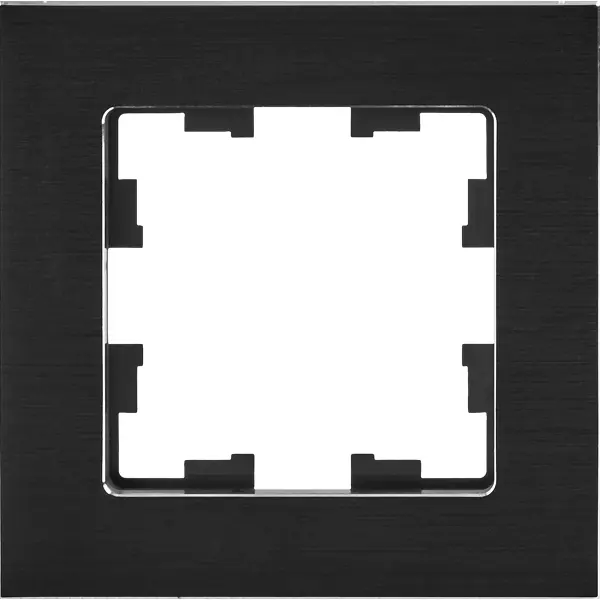 Рамка для розеток и выключателей IEK Brite 1 пост металл цвет черный