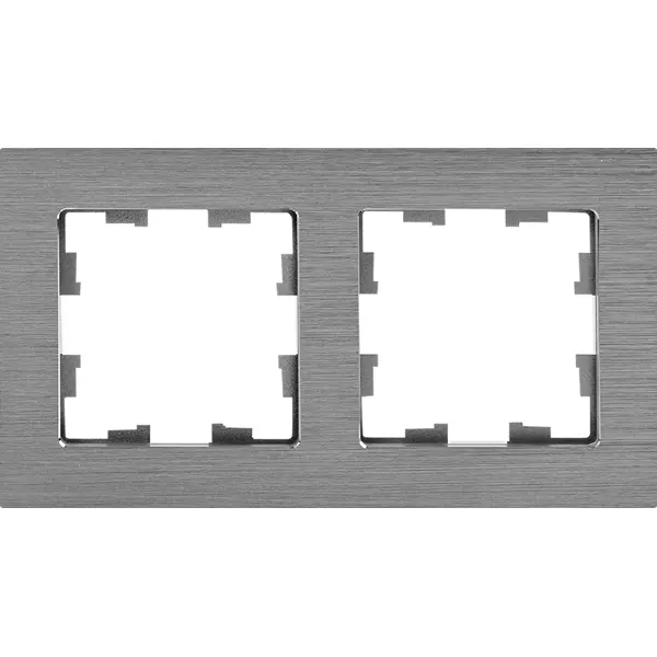 Рамка для розеток и выключателей IEK Brite 2 поста цвет алюминий рамка на 3 поста алюминий werkel wl11 frame 03