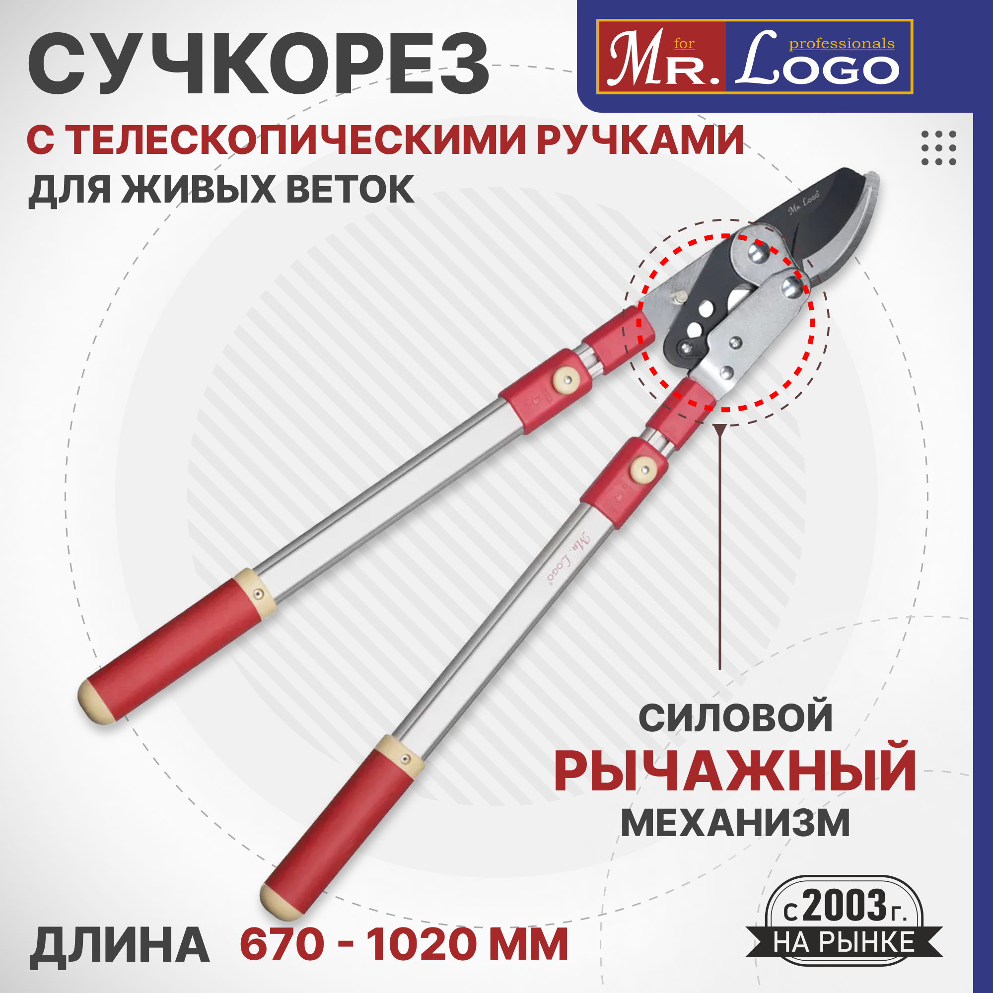 Сучкорез Mr.Logo с телескопическими ручками 670-1020 мм ️  по .