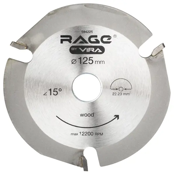 Диск отрезной по дереву Rage by Vira 3Т 125x22.2x4 мм диск отрезной универсальный rage by vira 125x22 2x1 мм