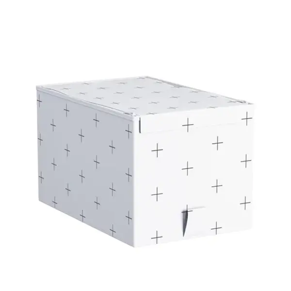 Короб для хранения Spaceo 16.5x18x28 см полиэстер цвет белый короб spaceo kub 31x31x15 см 14 4 л полиэстер зеленый