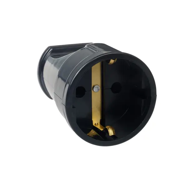 Розетка кабельная 250 В с заземлением 16 А цвет черный кабельная стяжка невский крепеж 12x400 мм сталь цвет черный 2 шт