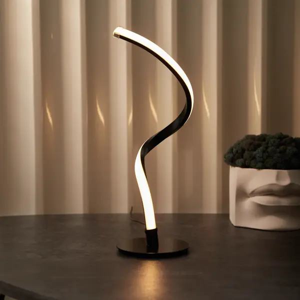 Настольная лампа светодиодная Rexant Spiral Duo теплый белый свет, цвет черный средство защиты от собак rexant 71 0069