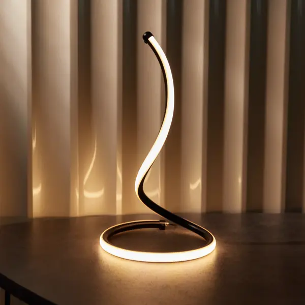 Настольная лампа светодиодная Rexant Spiral Uno теплый белый свет цвет черный средство защиты от собак rexant 71 0069
