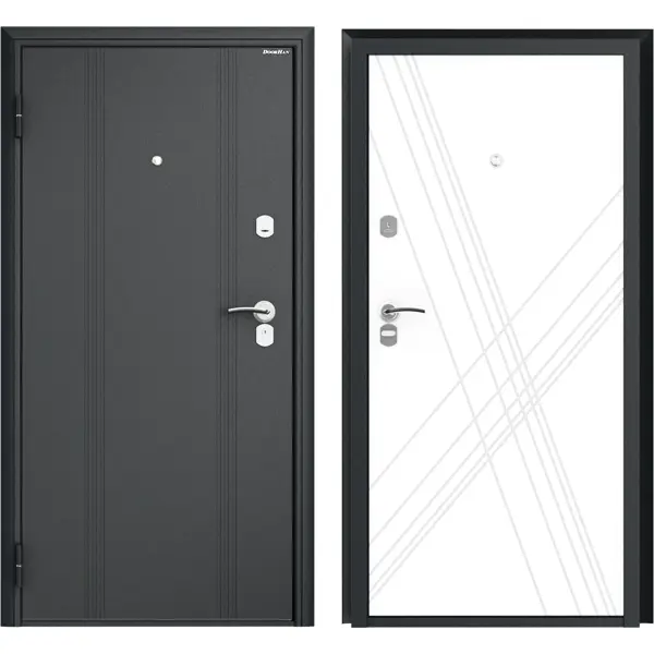 фото Дверь входная металлическая оптим 88x205 см левая цвет белая графика doorhan