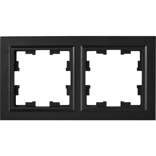 Рамка для розеток и выключателей IEK Brite 2 поста цвет черный рамка для розеток и выключателей iek brite 3 поста металл