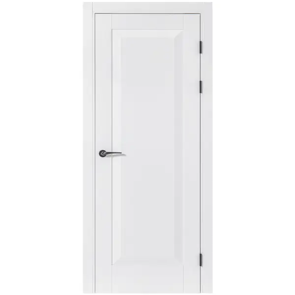 Дверь межкомнатная глухая с замком и петлями в комплекте Альпика 60x200 мм ПЭТ цвет белый