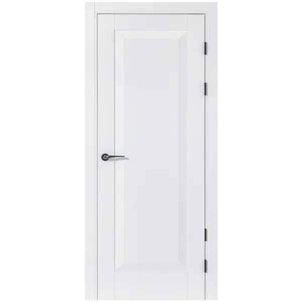Дверь межкомнатная глухая с замком и петлями в комплекте Альпика 70x220 мм ПЭТ цвет белый