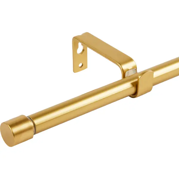 Карниз однорядный Цилиндр 120-210 см металл цвет золото крючок зажим на кольцо ⌀ 20 мм для штор на штанговый карниз 3 см золото матовое 10 шт