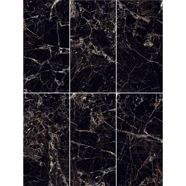 фото Керамогранит arcadia ceramica torino black 60x120 см 1.44 м² глянцевый цвет черный