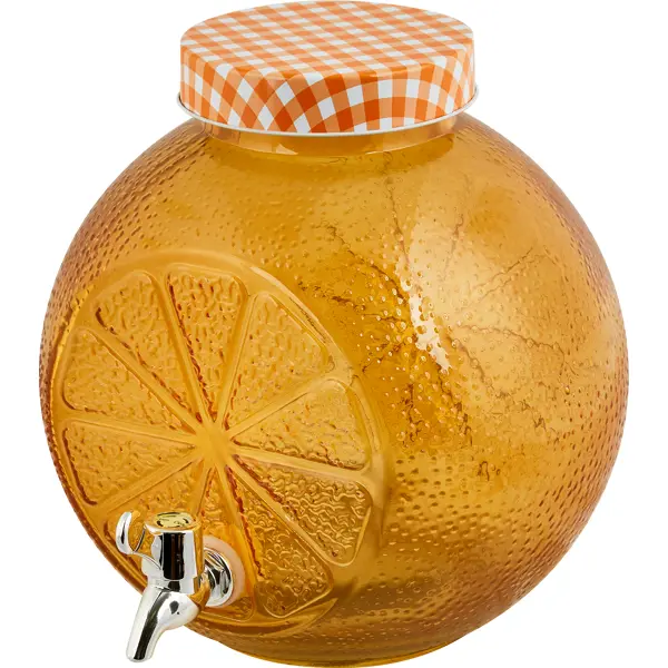 Лимонадник Апельсин 5.2 л стекло оранжевый лимонадник мексиканская ночь 3800 мл стекло зеленый