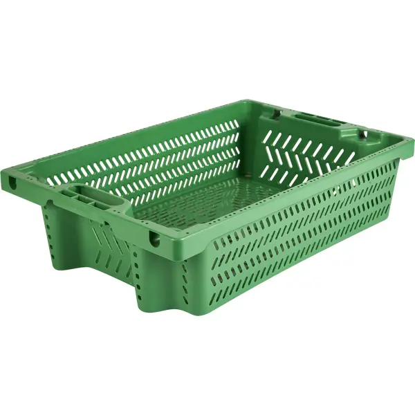 Ящик для сбора и хранения урожая 60х40х15 см 27 л полипропилен цвет зеленый