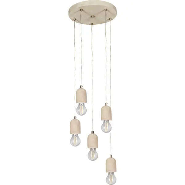 Светильник подвесной «Silvares» 5 ламп цвет серый коврик для чашки с изоляцией из деревянной подставки для кемпинга на открытом воздухе