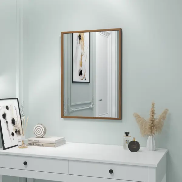 Зеркало декоративное Inspire Вега прямоугольник 50x70 см цвет орех плитка настенная artens вега 3d 25x40 см 0 9 м² цвет белый глянцевый