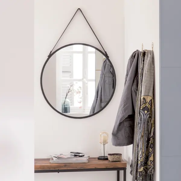 Зеркало декоративное Inspire Barbier круг 55 см цвет чёрный зеркало декоративное celia круг 68 см