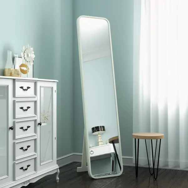 Зеркало декоративное напольное Inspire Монблан овальное 40x175 см цвет белый шкаф пенал открытый compass монблан мб 22 корпус венге подлинный
