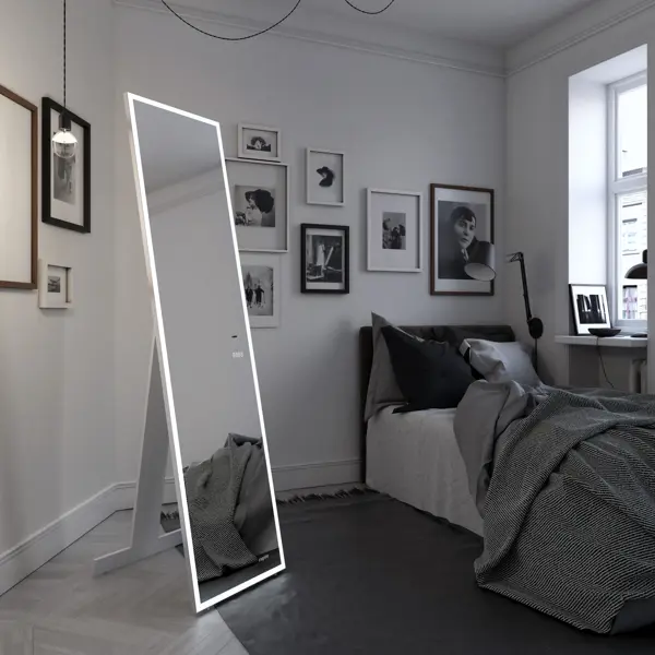 Зеркало декоративное Inspire Modal Led прямоугольное 45x175 см цвет белый зеркало для ванной omega glass нант sd72 с подсветкой 80x70 см прямоугольное
