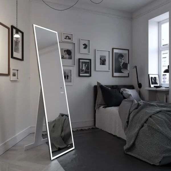 фото Зеркало декоративное inspire modal led прямоугольник 45x175 см цвет графит