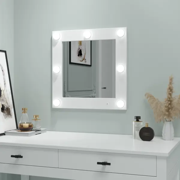 Зеркало декоративное Inspire Визаж квадрат 50x50 см перо декоративное 90 см искусственное белое y4 7165