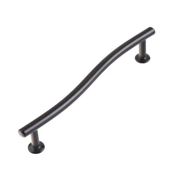 Ручка-скоба изогнутая мебельная 128 мм, цвет черный дверная изогнутая ручка скоба doorlock