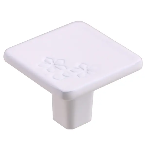 Ручка-кнопка мебельная квадрат цвет белый кнопка смыва ideal standard oleas m2 белый r0121ac