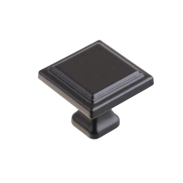 Ручка-кнопка мебельная квадрат цвет черный пластмассовая ручка кнопка локри