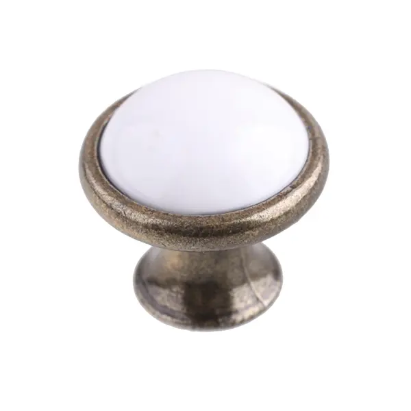 Ручка-кнопка мебельная алюминий/пластик цвет бронза ручка кнопка almerald цам бронза