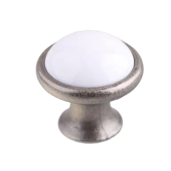 Ручка-кнопка мебельная цвет серебро ручка скоба мебельная 7302 96 мм состаренное серебро