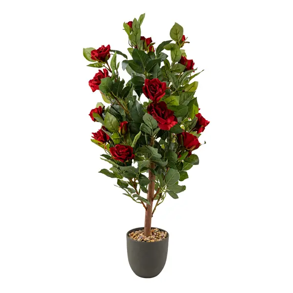 Искусственное растение Роза красная 80 см искусственное растение в горшке роза 13x25 см красно розовая