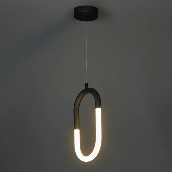 Светильник подвесной светодиодный «Кроко» 4 м² нейтральный белый свет цвет черный люстра подвес патриция 1x60вт e27 белый 20x20x100см