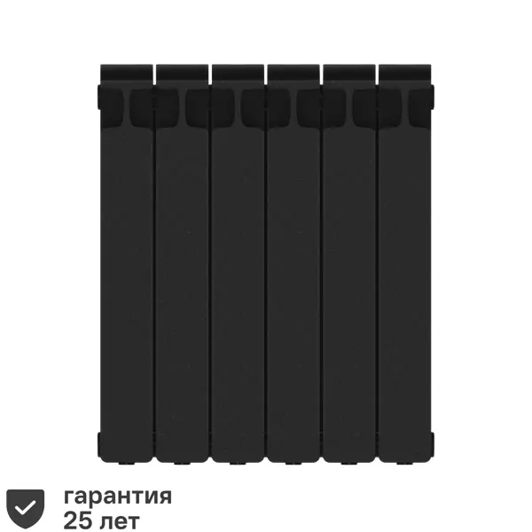 Радиатор Rifar Monolit 500/100 биметалл 6 секций боковое подключение цвет черный