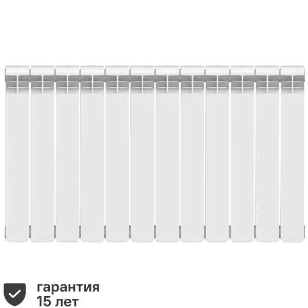 Радиатор Equation 500/100 биметалл 12 секций боковое подключение цвет белый