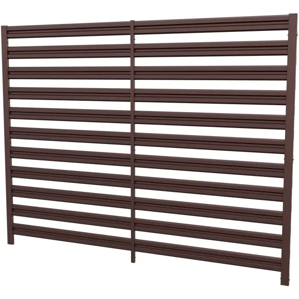 Забор-жалюзи Горизонт 2x2.5 м цвет коричневый 8017