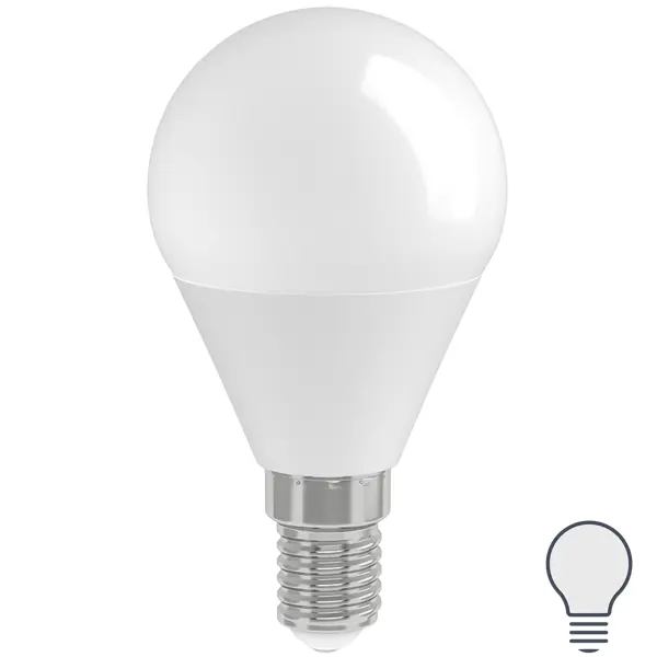 Лампа светодиодная IEK G45 Шар E14 7 Вт 4000К свет холодный белый поручень для ванны primanova 135 градусов 60x60 см белый