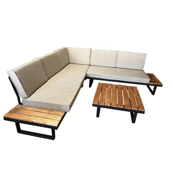 фото Набор садовой мебели greengard флоренция сталь бежево-коричневый угловой диван подушки столик