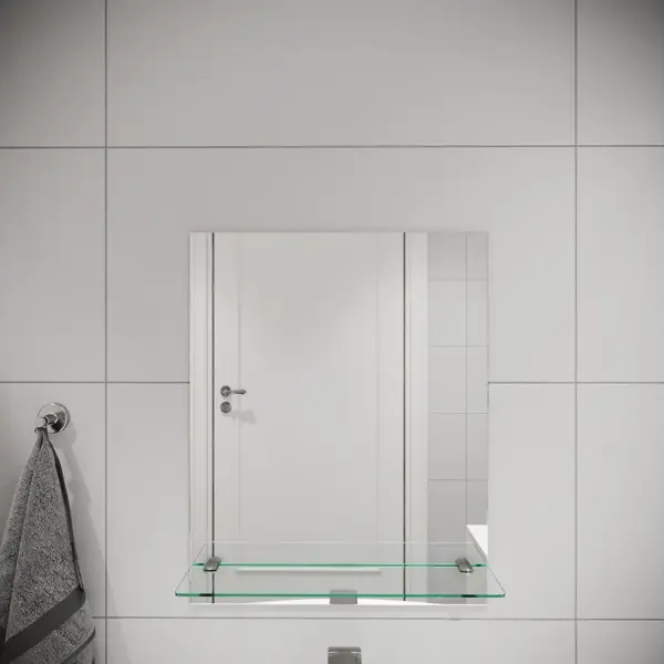 Зеркало для ванной Omega Glass NNKP003М с полкой 40x50 см прямоугольное