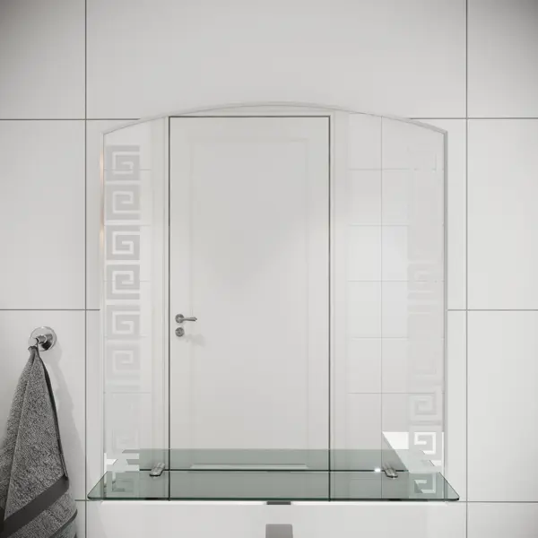 Зеркало для ванной Гермес с полкой 53.5x62 см зеркало для ванной акваль лофт в2 4 04 5 0 0 с полкой 50x70 см дуб вотан
