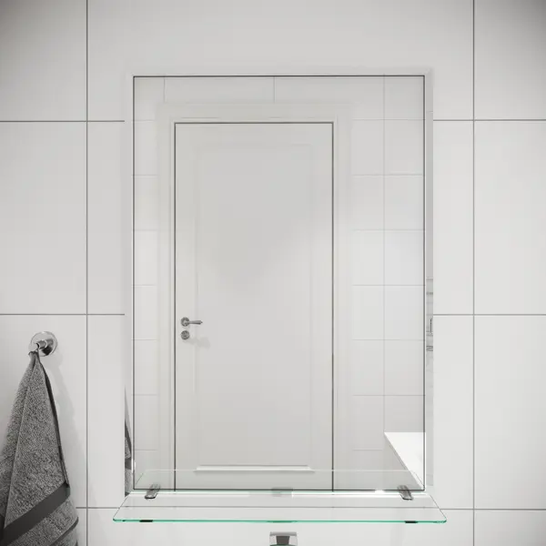 Зеркало для ванной Omega Glass NNSP008М с полкой 50x70 см прямоугольное зеркало шкаф 42 4х50 8х12 3 см прямоугольное светло голубое с полочкой berossi orion 100 ас 11808000