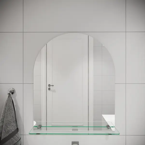 Зеркало для ванной Omega Glass NNKP211М с полкой 50x60 см арка зеркало для ванной midnight с подсветкой 65x65 см