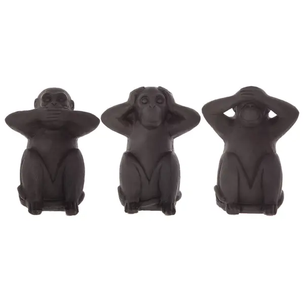 фото Статуэтка декоративная atmosphera обезьяна 40x25 см черная 3 шт.