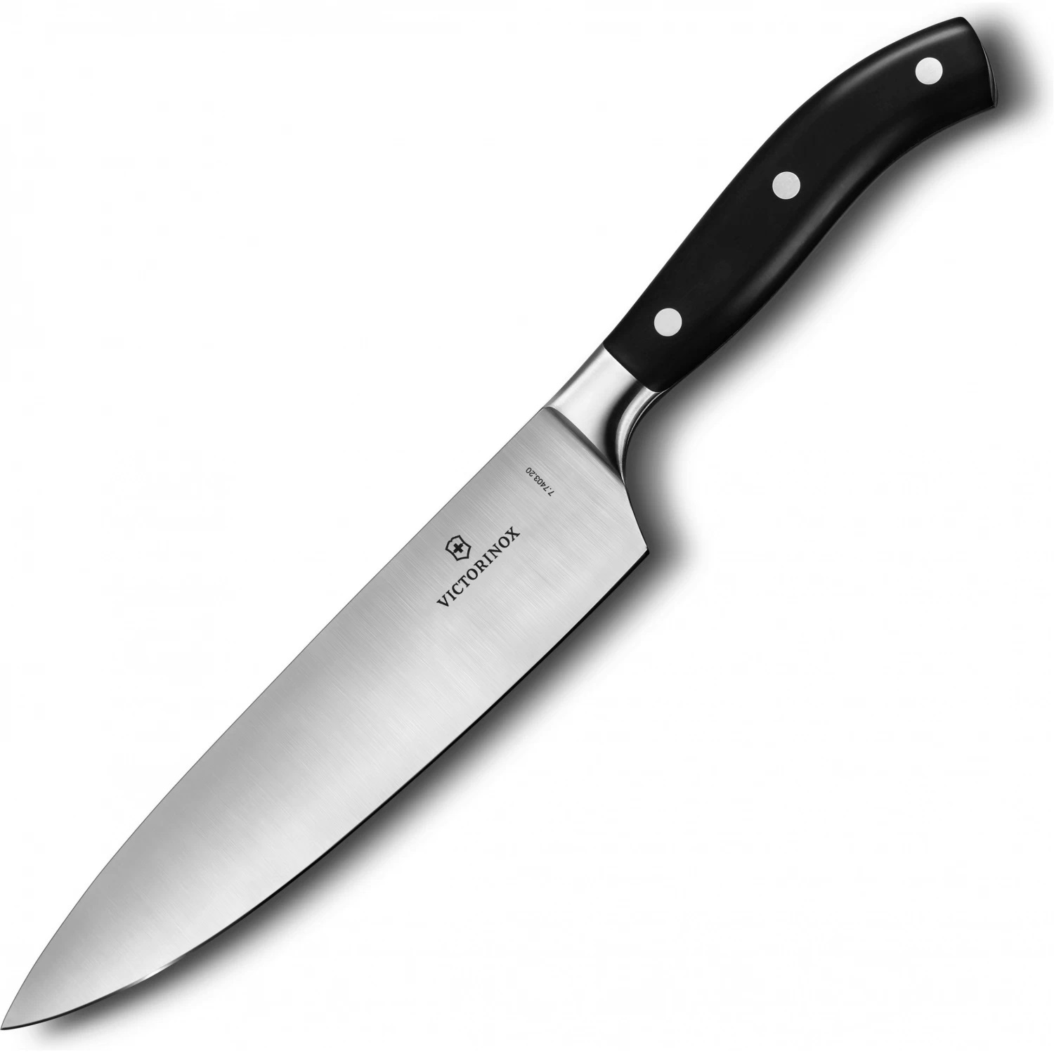 Кухонный нож Victorinox лезвие 20 см цвет черный  –  по .