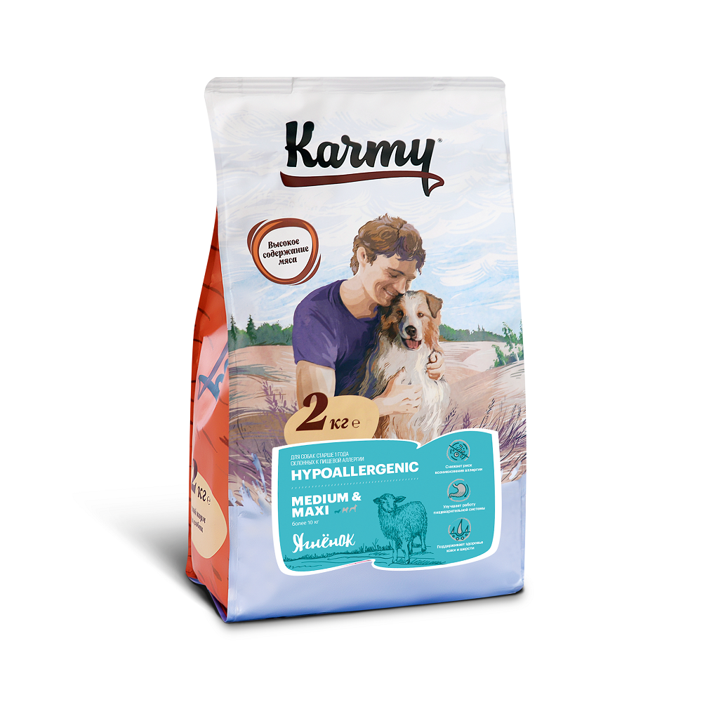 Сухой корм для собак средних и крупных пород KARMY Hypoallergenic Medium &  Maxi гипоаллергенный Ягненок 2кг ✳️ купить по цене 693 ₽/шт. в Челябинске с  доставкой в интернет-магазине Леруа Мерлен