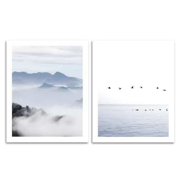 Постер Птицы в тумане 40x50 см 2 шт. постер зеркальное море 40x50 см 2 шт