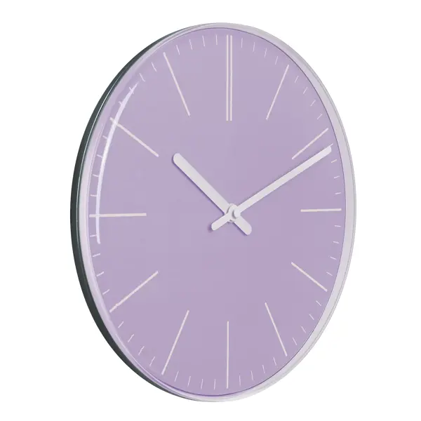 Часы настенные Troykatime 52000574 круглые пластик цвет лавандовый ø30 см