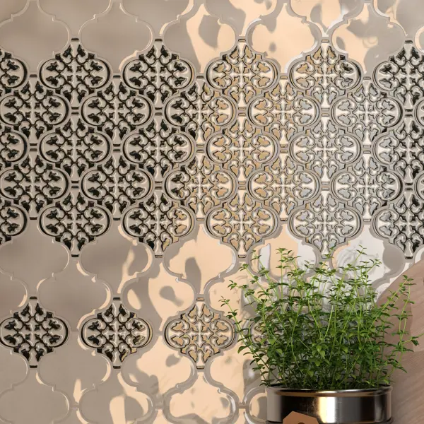 Декор настенный Kerama Marazzi Shiny Pattern 6.5x6.5 см разноцветный мозаика kerama marazzi arabesques shiny 26x30 см белый