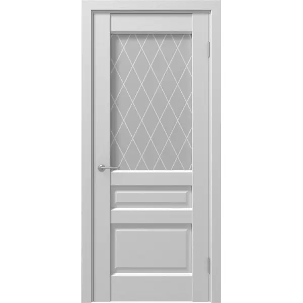 Дверь межкомнатная остекленная с замком и петлями в комплекте Artens Магнолия 80x200 см ПВХ цвет белый