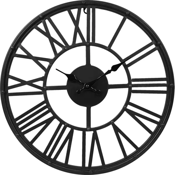 Часы настенные Dream River CY23-002 круглые металл цвет черный бесшумные ø40 часы настенные dream river шестеренки gh60678 круглые мдф бесшумные ø45