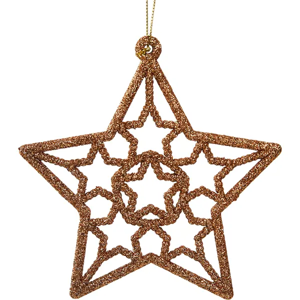 Елочная игрушка Звезда 13x12 цвет коричневый подвеска для украшения рождественской елки с ремешком 7 2 см 2 8 дюйма праздничные украшения рождественской елки для дома 2020