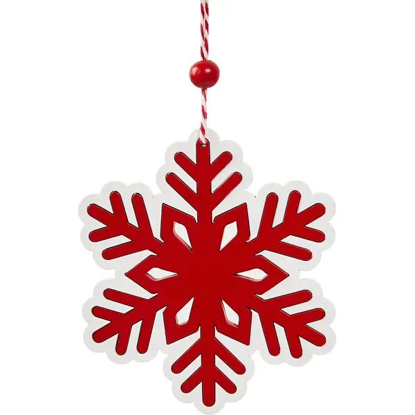 Елочная игрушка Снежинка 11x11 цвет красный подвеска для украшения рождественской елки с ремешком 7 2 см 2 8 дюйма праздничные украшения рождественской елки для дома 2020